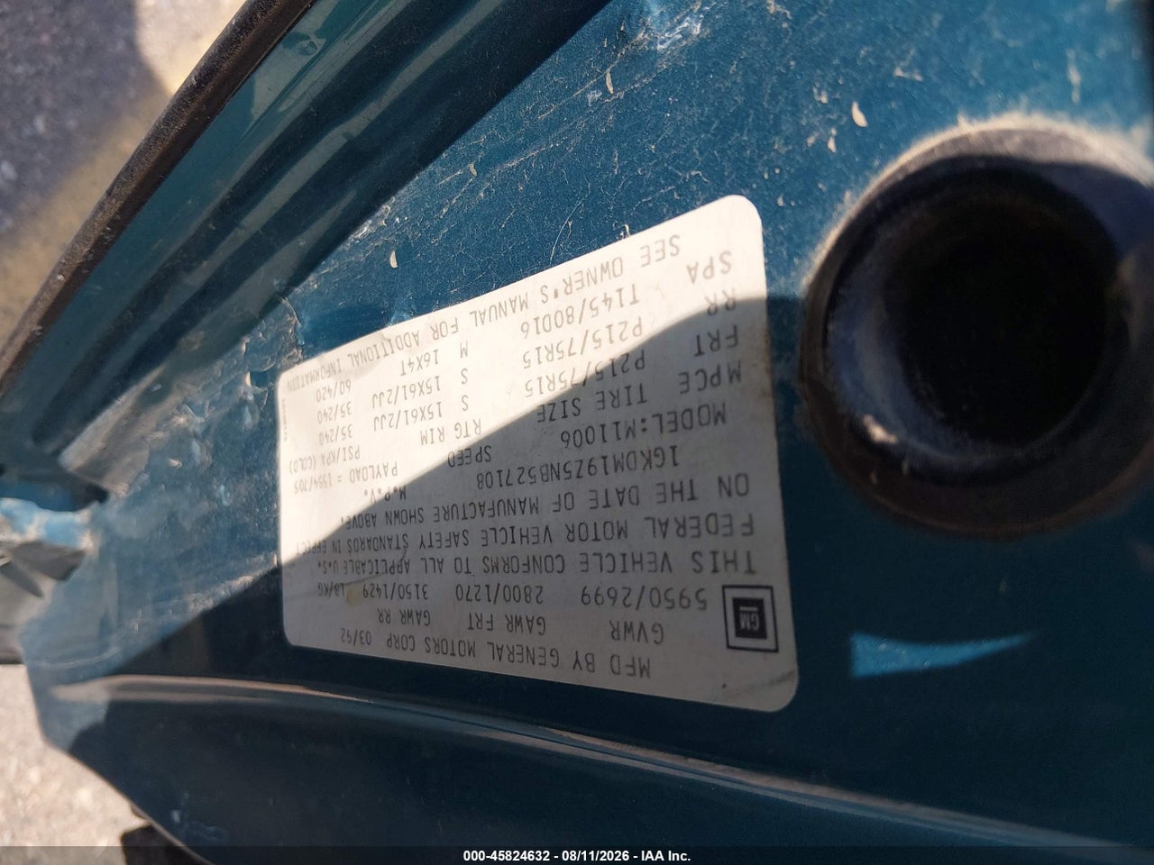1GKDM19Z5NB****** · 1992 GMC SAFARI XT · 9/11