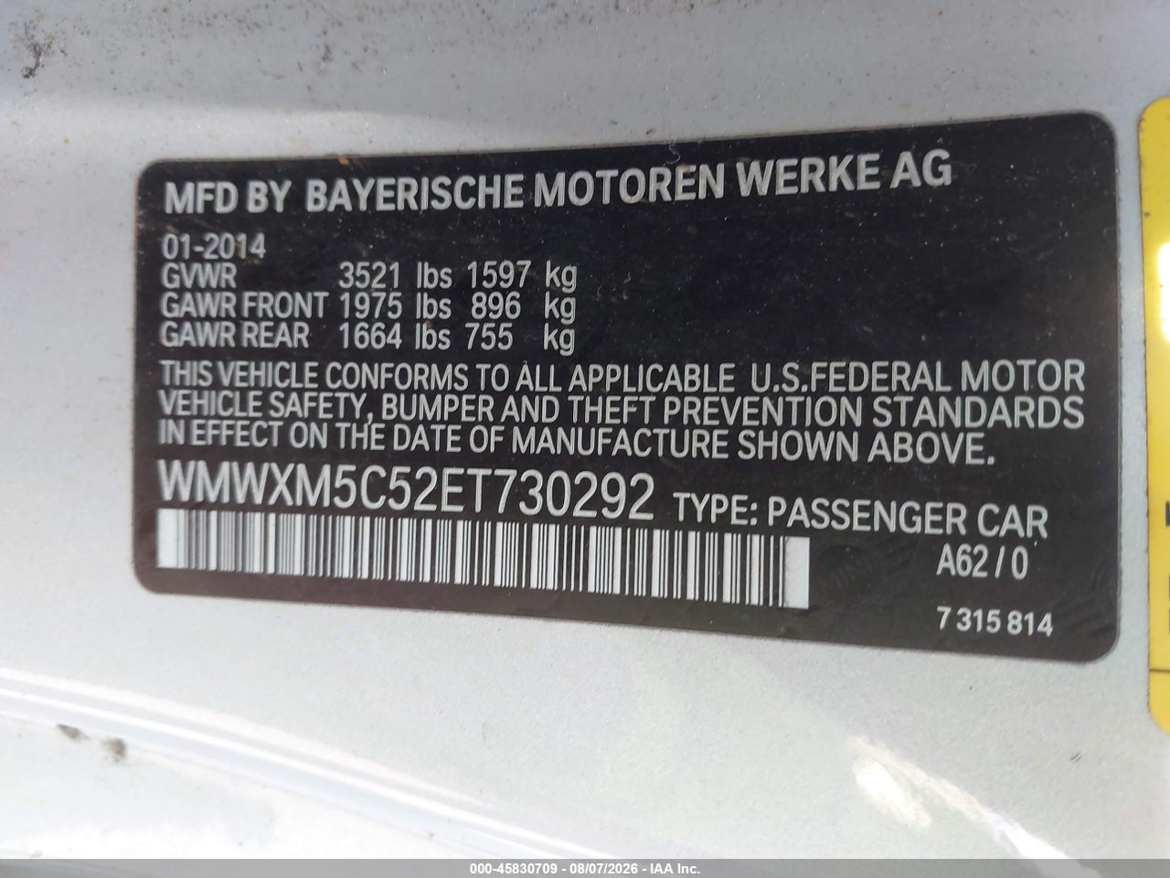 WMWXM5C52ET****** · 2014 MINI HARDTOP COOPER · 9/11