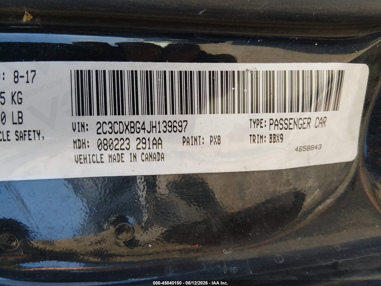 2018 DODGE CHARGER SXT RWD · 9/11