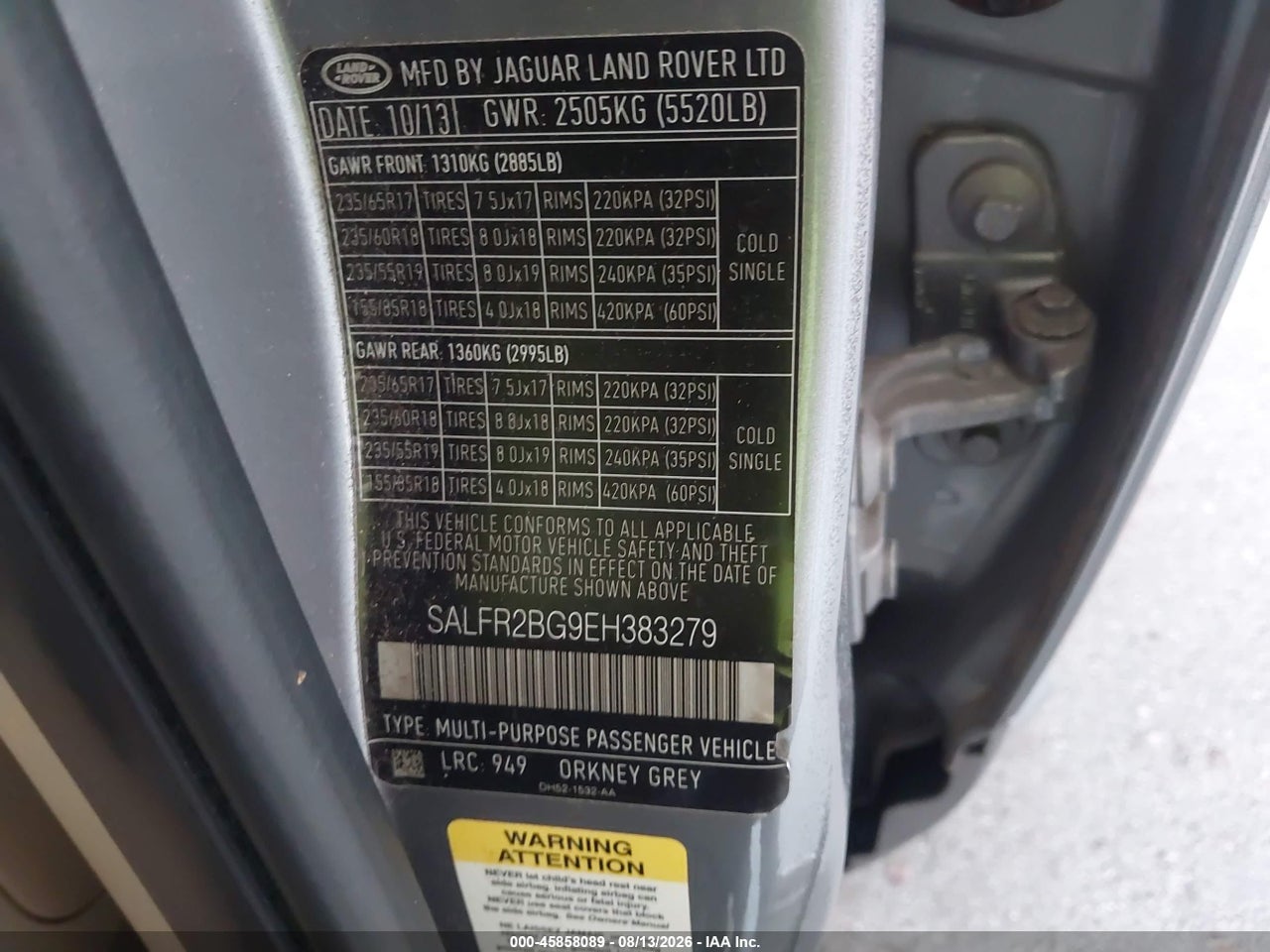 SALFR2BG9EH****** · 2014 LAND ROVER LR2 · 9/11
