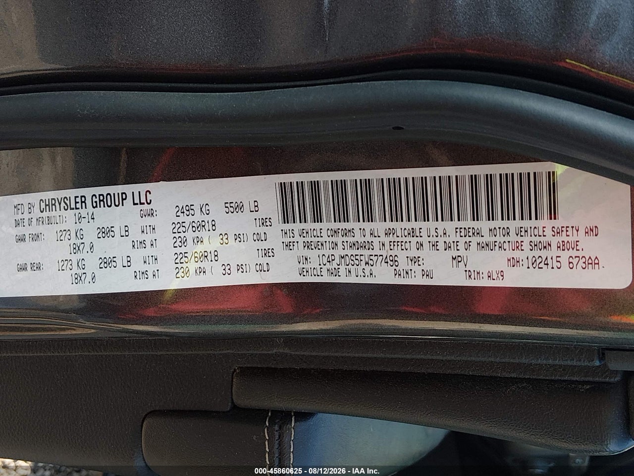 2015 JEEP CHEROKEE LIMITED · 9/11