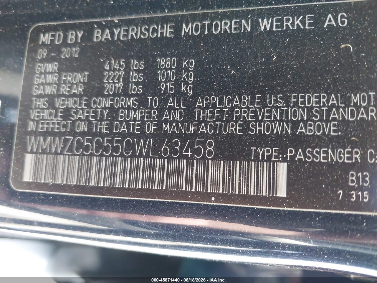 WMWZC5C55CW****** · 2012 MINI COOPER S COUNTRYMAN · 9/11