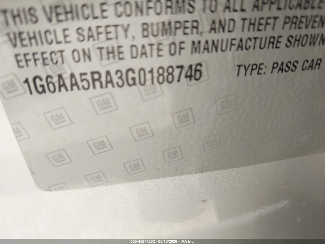 1G6AA5RA3G0****** · 2016 CADILLAC ATS STANDARD · 9/11