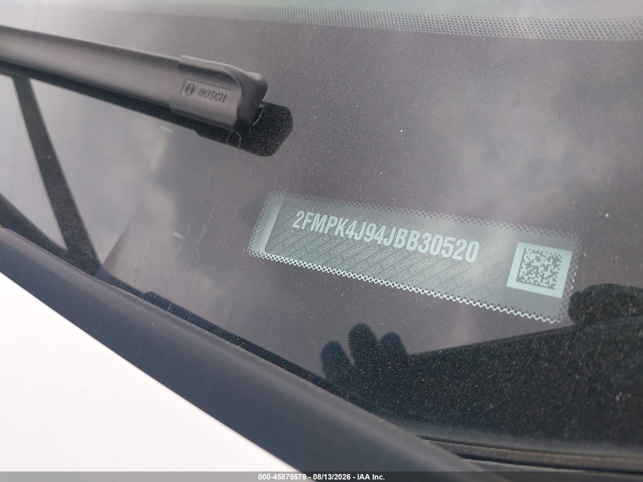 2FMPK4J94JB****** · 2018 FORD EDGE SEL · 9/11