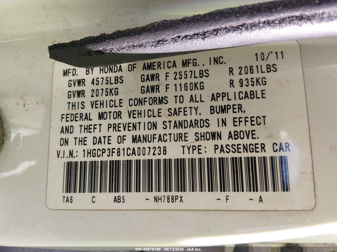 2012 HONDA ACCORD 3.5 EX-L · 9/10
