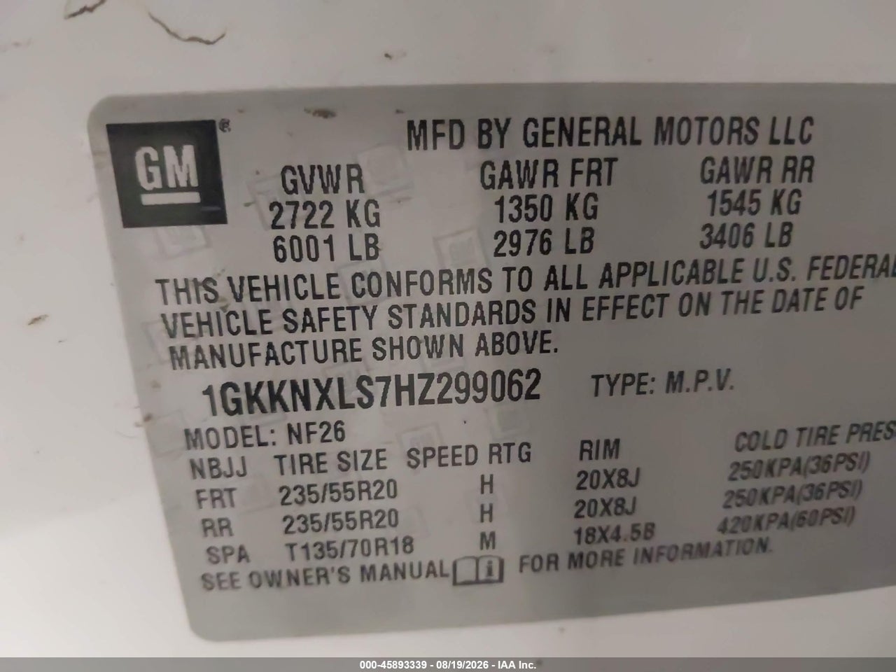 1GKKNXLS7HZ****** · 2017 GMC ACADIA DENALI · 9/11