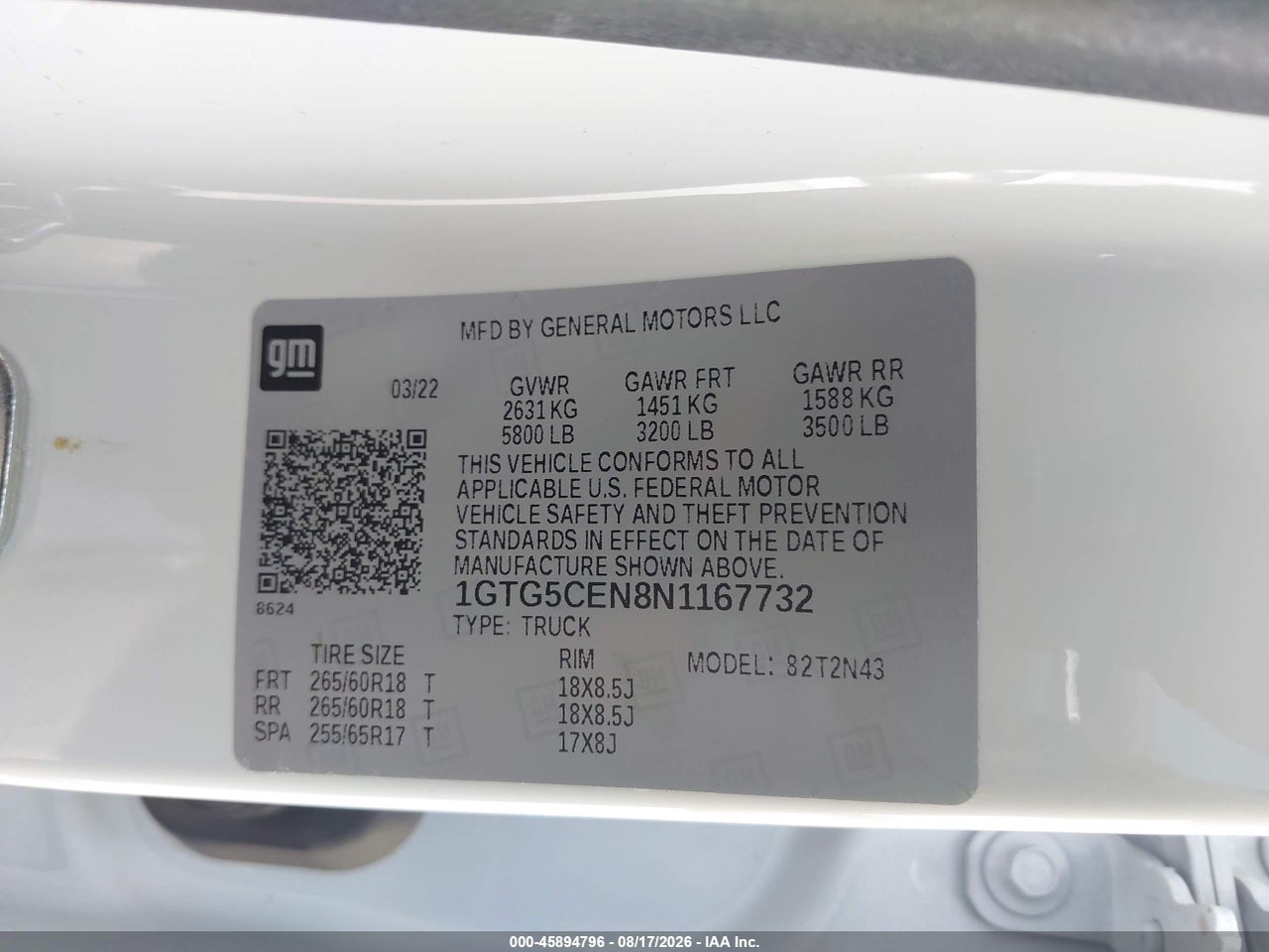 1GTG5CEN8N1****** · 2022 GMC CANYON 2WD  SHORT BOX ELEVATION · 9/11