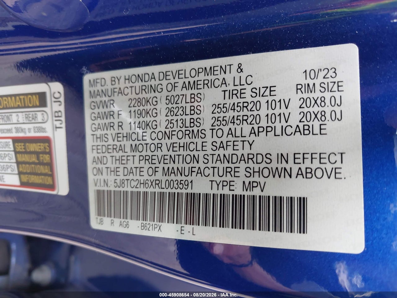 5J8TC2H6XRL****** · 2024 ACURA RDX A-SPEC PACKAGE · 9/11