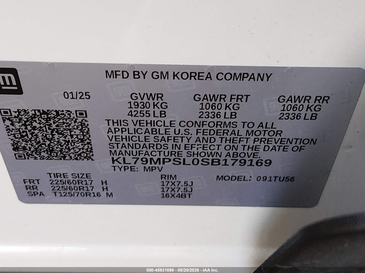 2025 CHEVROLET TRAILBLAZER FWD LT · 9/11