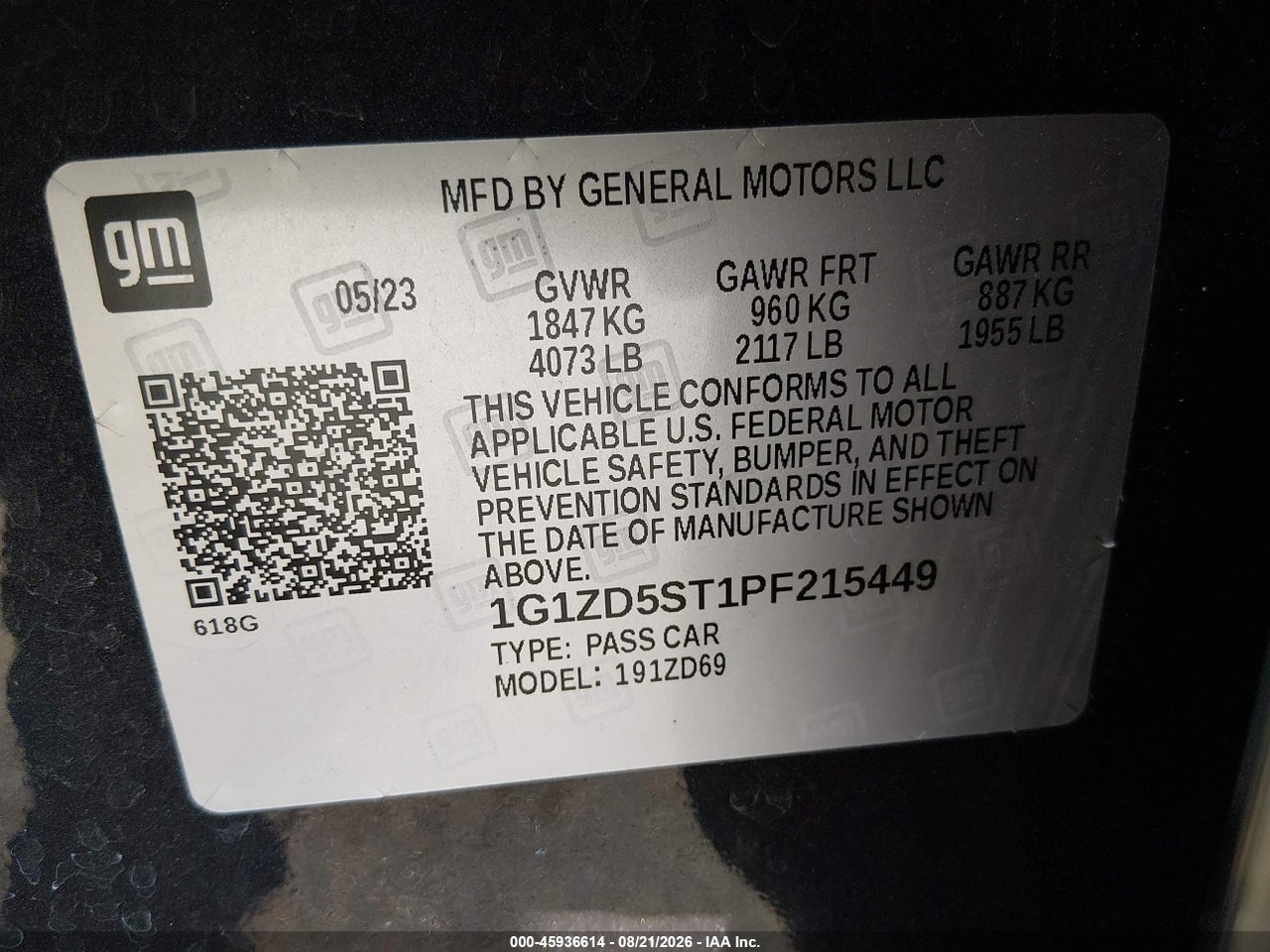 2023 CHEVROLET MALIBU FWD 1LT · 9/11