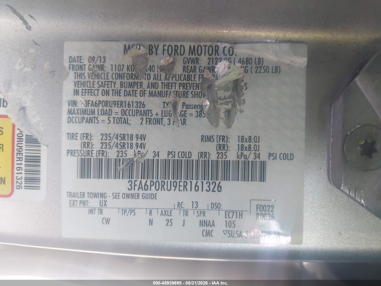 2014 FORD FUSION HYBRID TITANIUM · 9/11