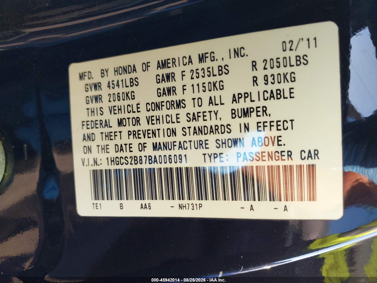2011 HONDA ACCORD 3.5 EX-L · 9/10