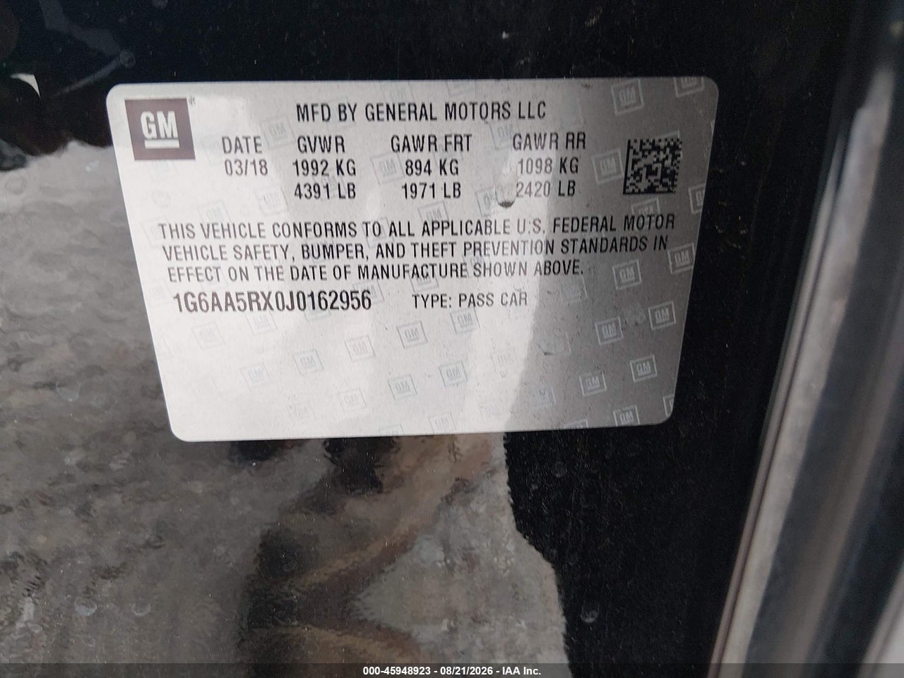 1G6AA5RX0J0****** · 2018 CADILLAC ATS STANDARD · 9/11