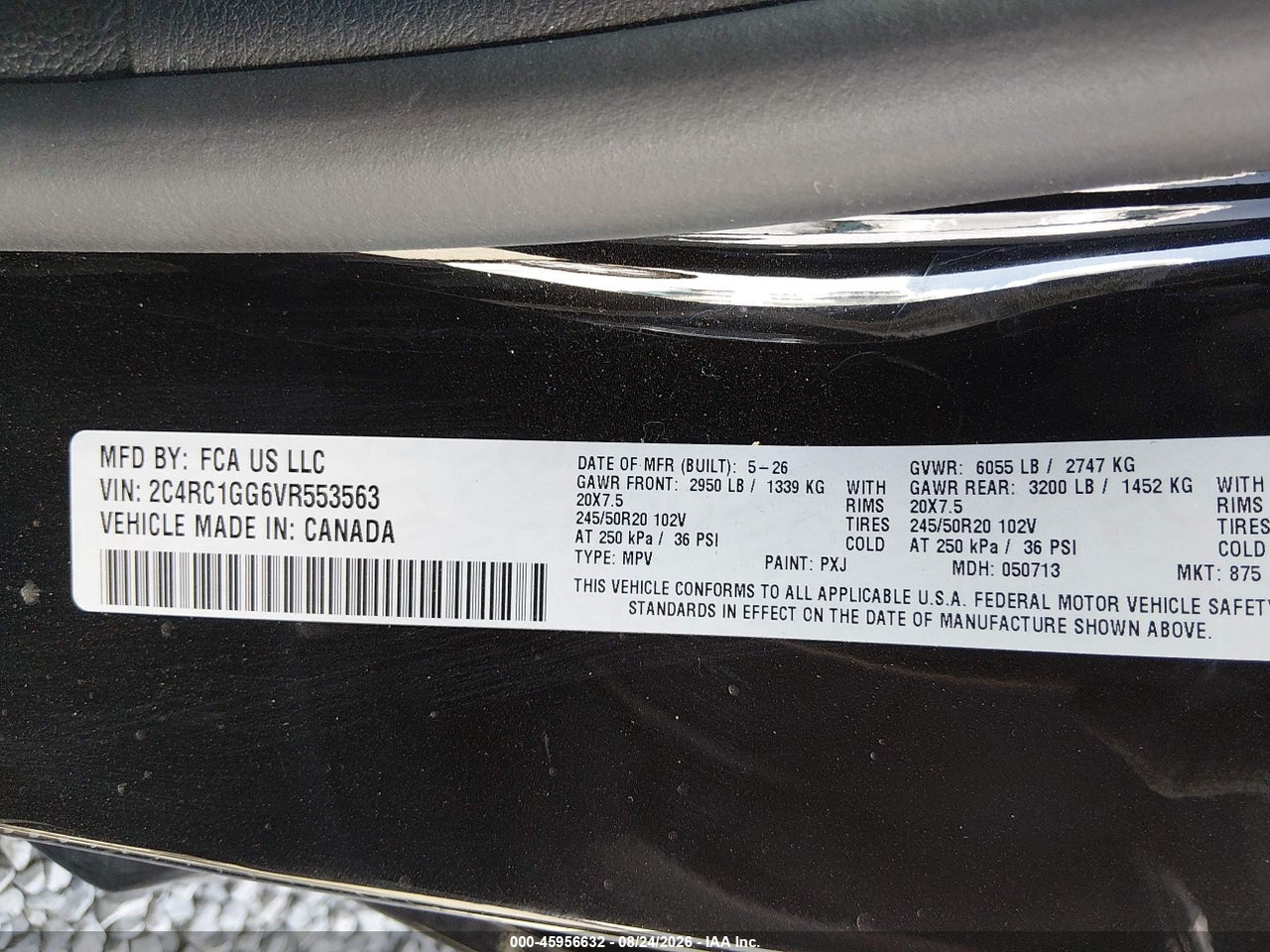 2C4RC1GG6VR****** · 2027 CHRYSLER PACIFICA · 9/10