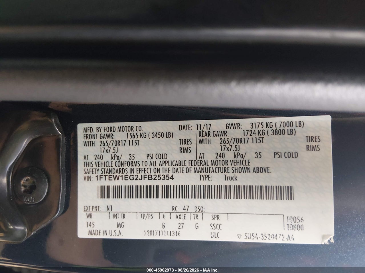 2018 FORD F150 SUPERCREW · 9/11