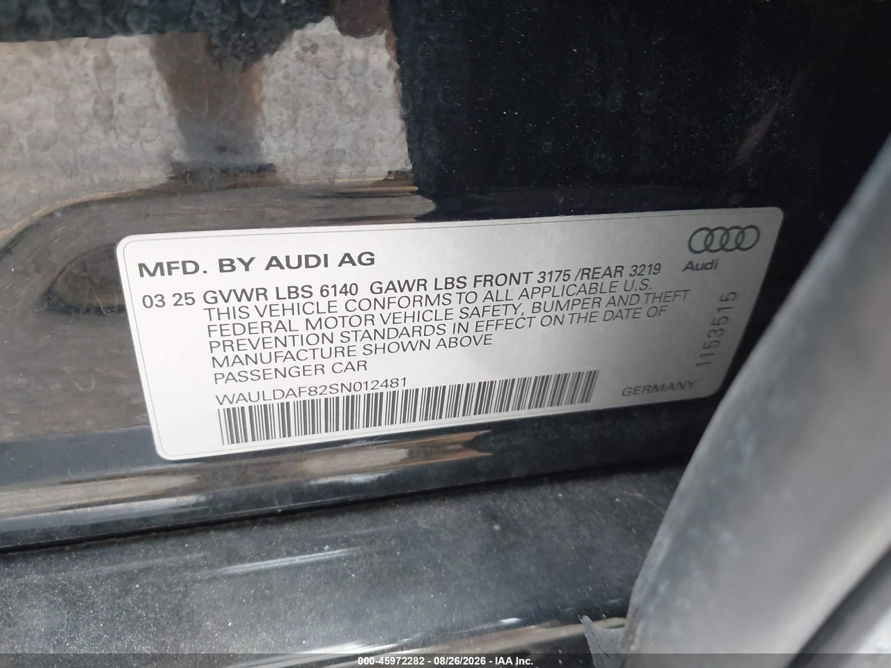 2025 AUDI A8 L 55 TFSI QUATTRO TIPTRONIC · 9/11